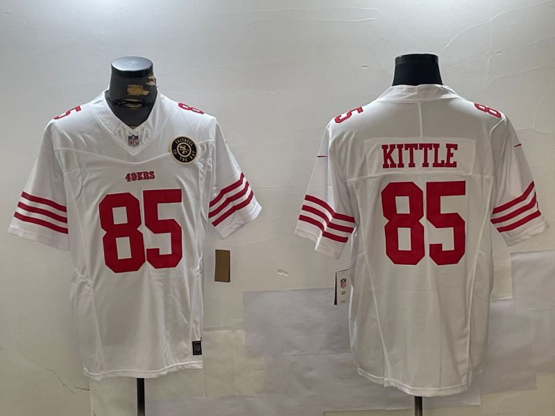 Men San Francisco 49ers #85 Kittle White three generations 2024 Nike Limited NFL Jersey style 2